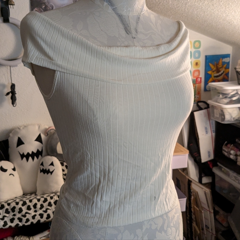 Elegant Off-Shoulder White Sweater